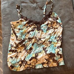 Apt. 9 Brown and Blue Floral Camisole